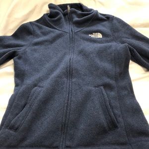 Navy fleece north face full zip size small